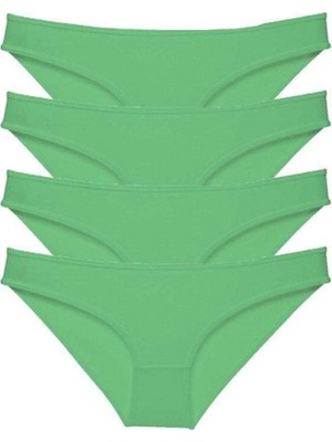 Pileli Store 4 Adet Süper Eko Set Likralı Kadın Slip Külot Yeşil