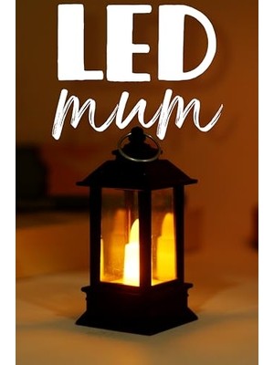 Mey İthalat LED Mum Mini Dörtgen Tip Pil Dahil Dumansız Alev Ledli Yapay Dekoratif Mum Dekor Işığı PT434 (Siyah)