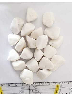 Mey İthalat Beyaz Dolomit Doğal Dekoratif Taş 5 Kg, 1-2 cm