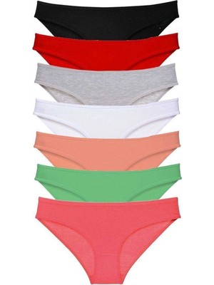 Pileli Store 7 Adet Süper Eko Set Likralı Kadın Slip Külot Set 6