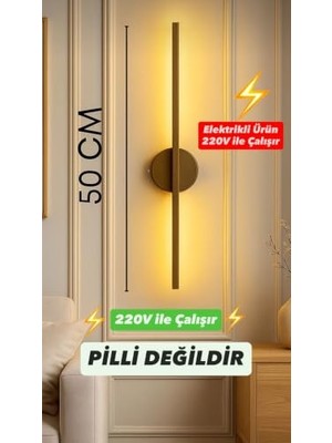Mey İthalat Eskitme Gold 50 cm Elektrikli Aplik, Salon, Duvar ve Tv Kenarı, 1 Adet