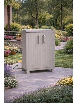 Mey İthalat Anniversary 2 Raflı Beyaz-Antrasit Plastik Dolap 65X37X93 cm