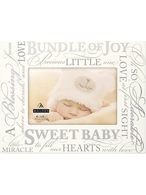 Mey İthalat International Schild Gümüş Designs 4 x 6 Sweet Baby; Beyaz, 10,2 x 15,2 cm