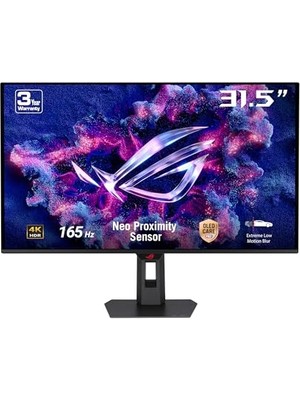 Mey İthalat Rog Strıx XG32UCDS 31.5 Qd-Oled 3840X2160 0.03MS 165Hz 1000CD Dp HDMI Usb-C Vesa 3yıl Elmb, Hdr 400 True Black, Yükseklik Ayarlı, Neo Yakınlık Sensörü, %99 Dcı-P3, Hdr Usb-C PD15W Monitör