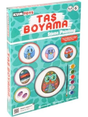 Mey İthalat 5307 6 Yaş Vitrin Dolusu Kumtoys Taş Boyama Stone Painting