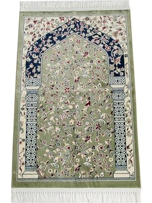 Mey İthalat Ravza Desenli Halı Tipi Dokuma Seccade Yeşil