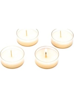 Mey İthalat 4'lü Yasemin Sandal Kokulu Bitkisel Tealight Mum Seti