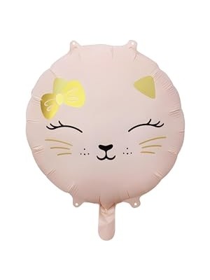 Mey İthalat Retro Pembe Renkli Kedi Kitty Folyo Balon 18 Inç 45 cm