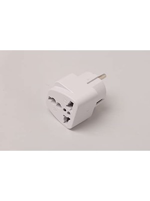 Mey İthalat Adaptör; Ay-Iş Evrensel Seyahat Fişi Beyaz Ab Normu, 250V Ac 10~16A