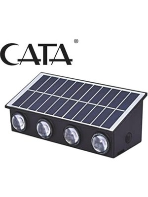 Mey İthalat CT-8010 20W Güneş Enerjili Solar LED Aplik, IP65 Dış Mekan Duvar Lambası, Günışığı 3200K