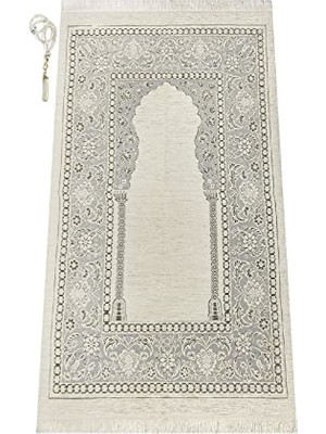 Mey İthalat Mihraplı Şönil Lüks Seccade, Gri Renk