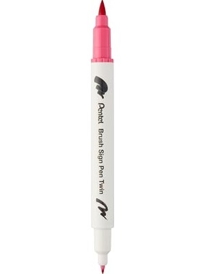 Mey İthalat Brush Sing Pen Twin Çift Taraflı Fırça Uçlu Kalem Kırmızı