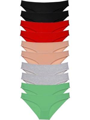 Pileli Store 10 Adet Süper Eko Set Likralı Kadın Slip Külot 502