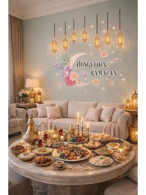 Mey İthalat 2026 Ramazan Temalı Ahşap Kapı ve Tavan Süsü, Hoş Geldin Ramazan