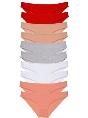 Pileli Store 10 Adet Süper Eko Set Likralı Kadın Slip Külot 505