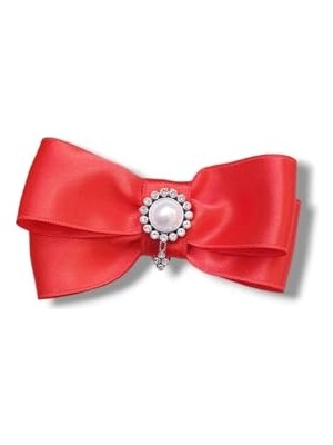 Mey İthalat Pegu Baby Collection(5) Kırmızı Saten Tasarım Kıskaçlı Toka Romantik Özel Seri-Kırmızı
