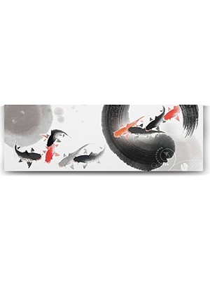 Mey İthalat Japon Balıkları Panorama Tablosu - 150X50 cm