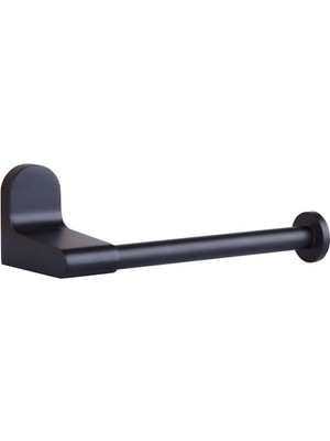 Mey İthalat Mat Siyah Alüminyum Duvara Monte Tuvalet Kâğıdı Tutacağı, 16,5 cm G x 5,4 cm Y