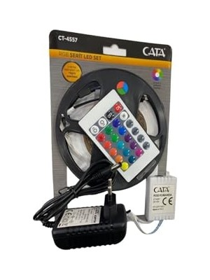 Mey İthalat 5 Metre 6 W 220 V 96 Renkli Kumandalı Rgb Şerit LED Seti (CT-4557)