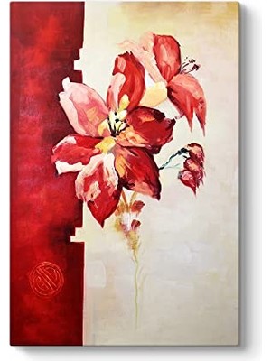 Mey İthalat Soyut Kırmızı Çiçek Panosu 80 x 125