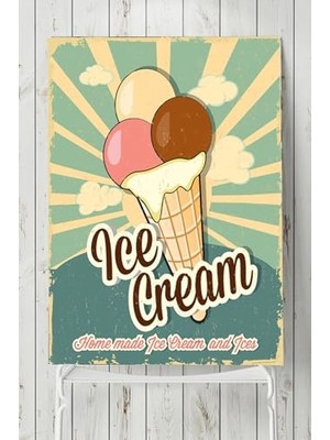 Mey İthalat PSTER4977 Ice Cream Vintage Poster 40X60 cm