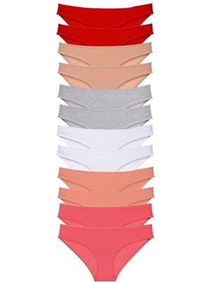 Pileli Store 12 Adet Süper Eko Set Likralı Kadın Slip Külot Set 5