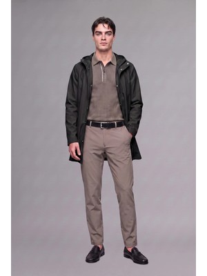 DeFacto Regular Fit Su Geçirmez Kapüşonlu Astarlı Çıtçıtlı Suni Deri Parka H2892AX26AU