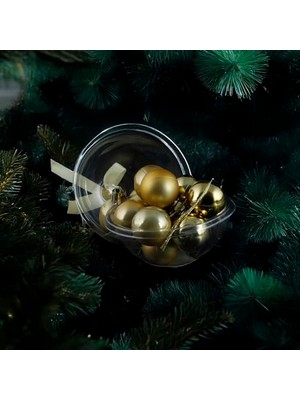 Mey İthalat 30 mm Gold Yılbaşı Topları, 12 Parça Ağaç Süsü