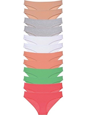 Pileli Store 12 Adet Süper Eko Set Likralı Kadın Slip Külot Set 6