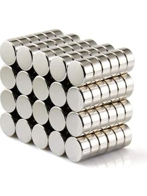 Mey İthalat Yuvarlak Güçlü Neodyum Mıknatıs Magnet, 150 Adet, 6 mm x 2 mm