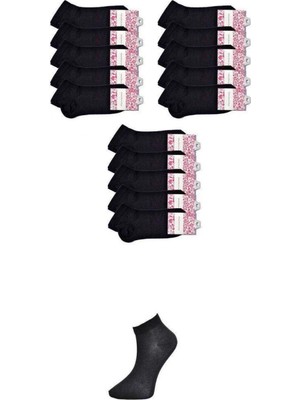 Pileli Store Siyah Kadın Bilek Çorap 15 Çift
