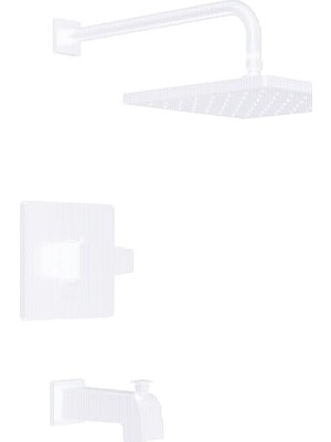 Mey İthalat Musluk Modern Raincan Kare Tek Işlevli Küvet ve Duş Trim Kiti Siyah, Mat Siyah T14468-BL-PP (Vana Dahil Değildir), Küvet Bataryası Seti, Yağmur Duş Başlığı Siyah, Duş Trim Kiti