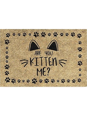 Mey İthalat Kitten Me Dekoratif Kapı Önü Paspası, 45X70, Dış Mekan ve Ev Içi Kullanım