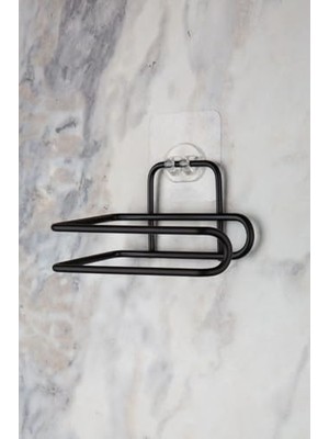 Mey İthalat Yapışkanlı Metal Kağıt Havluluk & Wc Kağıtlığı – Deliksiz, Mutfak ve Banyo Için Pratik Kullanım (Wc Kağıtlığı), Mat Siyah, Paslanmaz Çelik, Duvara Monte, Şık ve Dayanıklı
