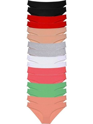 Pileli Store 16 Adet Süper Eko Set Likralı Kadın Slip Külot 8 Renkli