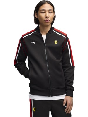P637057 Puma Ferrari Mt7 Track Jkt Erkek Ceket Siyah