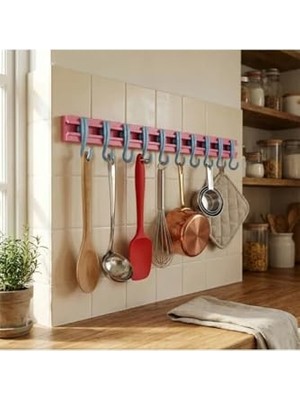 Mey İthalat 10'lu Yapışkanlı Duvar Askısı, Portmanto, Banyo ve Mutfak Için