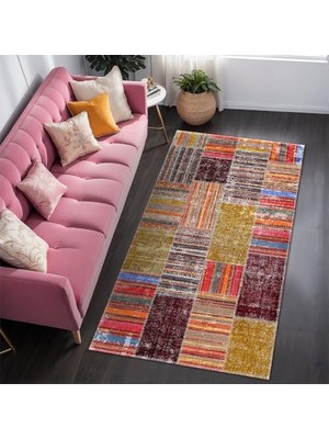 Mey İthalat Silvena Kadife Kaymayı Önleyici Pamuk Tabanlı Yıkanabilir Antibakteriyel Salon Halısı 160X230