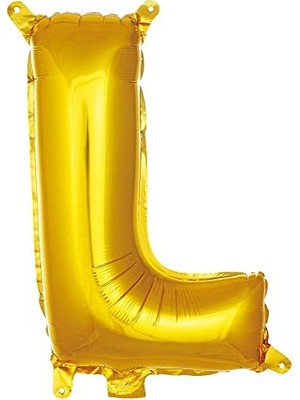 Mey İthalat L Harfi 16 Inç Gold Renk Folyo Balon 36 cm (Altın)