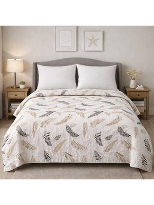 Mey İthalat 240X260 cm King Size Çift Kişilik Desenli Pike Yatak Örtüsü, Siyah Tüy