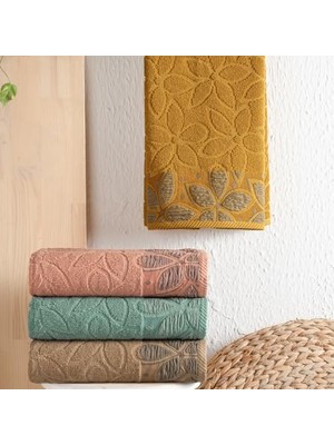 Mey İthalat Dolce Jakarlı Hardal Havlu 70X140