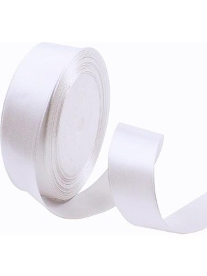 Mey İthalat Beyaz Saten Kurdele 1 cm 10 Metre