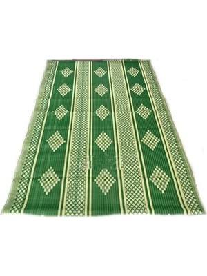 Mey İthalat Hasır Kilim Kalite Çift Mekik 1 180 x 230 cm Yeşil Plastik Dış Mekan Halısı