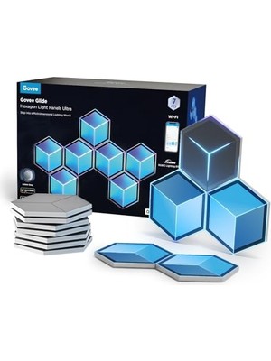 Mey İthalat Glide Hexa Ultra LED Gaming Duvar Aydınlatma Panelleri 7'li