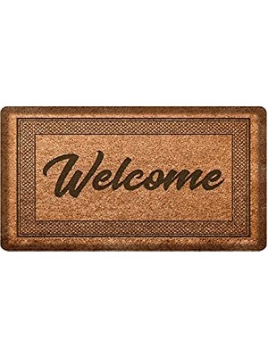 Mey İthalat Dekoratif Welcome Kahverengi Kapı Önü Paspası 45 x 65