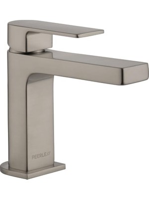 Mey İthalat Xander P1519LF-BN Tek Delikli, Tek Saplı Banyo Bataryası, Tahliye Montajlı, Fırçalanmış Nikel