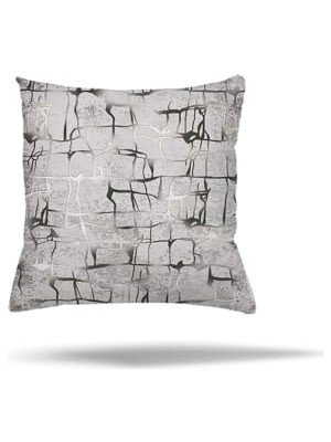 Mey İthalat Mermer Zebra Afrikalı Kadın Desenli Gizli Fermuarlı Gri Kırlent Kılıfı, 45 x 45