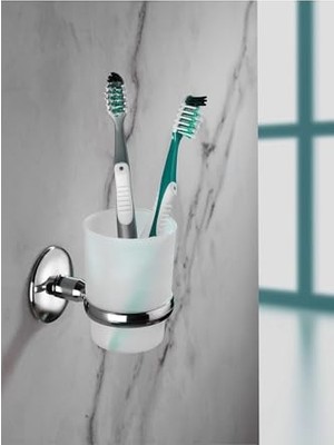 Mey İthalat S-104 Krom Kaplama Mat Plastik Diş Fırçalık