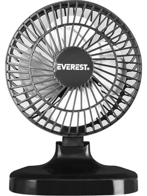 Mey İthalat Vantilatör, Everest FAN-503 7" Büyüklüğünde Masa Üstü Siyah USB Fan Serinletici