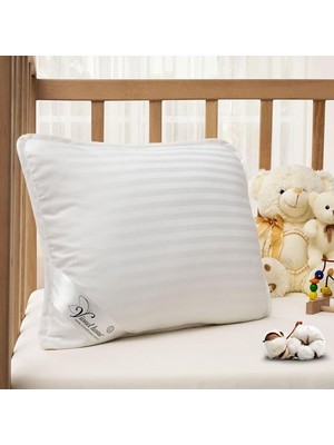 Mey İthalat Saten Kılıflı Bebek Yastığı, 250 G, 1. Sınıf Boncuk Silikon, Otel Kalitesi, Antibakteriyel